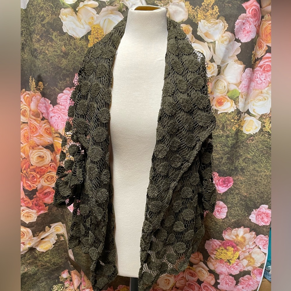 Dark Army green textured draped unique